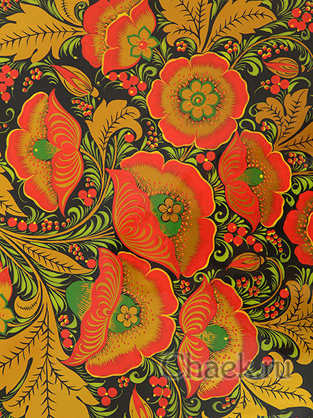 Тарелка-панно хохлома "Маки" 500Х20