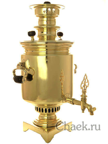 Самовар на дровах латунный цилиндр 5 л фабрика неизвестная, арт. 433706