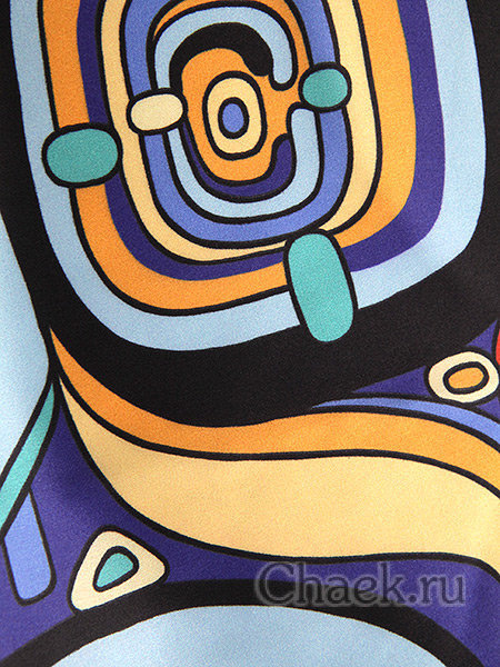 Шелковый Павлопосадский платок "Солнечный город", 89*89 см, арт. 1246-13