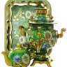 Набор самовар электрический 3 литра с художественной росписью "Солнышко на зеленом фоне", арт. 155650