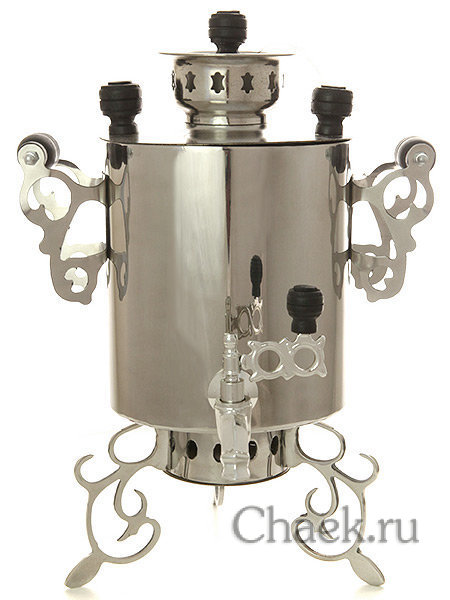 Угольный самовар "Паук" 2,5 литра из нержавеющей стали с трубой для дыма Угольный самовар "Паук" 2,5 литра из нержавеющей стали с трубой для дыма