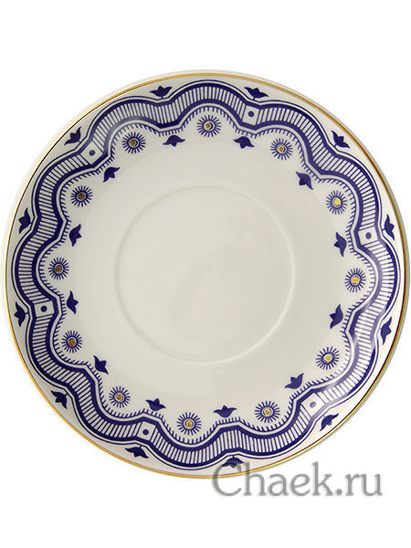 Бокал с крышечкой и блюдцем форма Снежное утро рисунок Сувенир Императорский фарфоровый завод