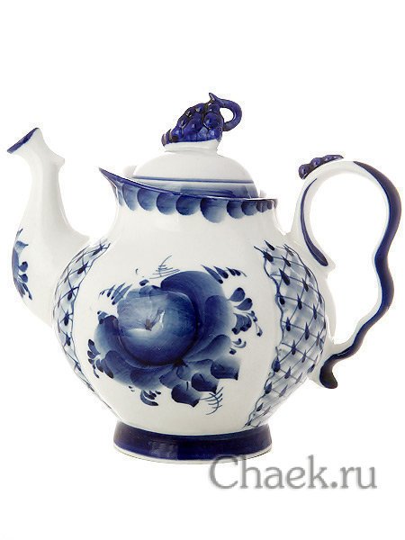 Чайник с художественной росписью Гжель "Голубая рапсодия"