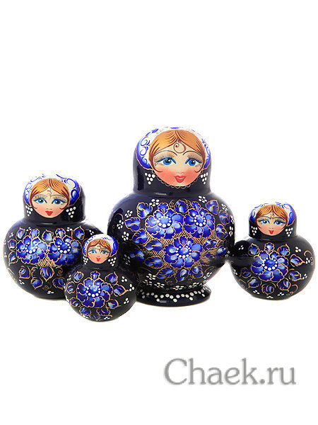 Матрешка "Цветы", пузатая, арт. 1087