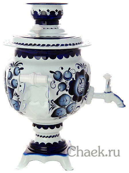 Электрический самовар 3 литра с художественной росписью "Гжель", арт. 150471