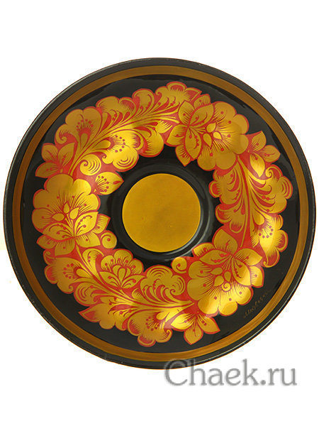 Чайная пара  "Хохлома. Кудрина с красным"