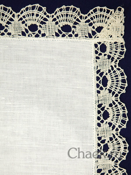 Салфетка белая со светлым кружевом арт. 6нхп-654, 33х33