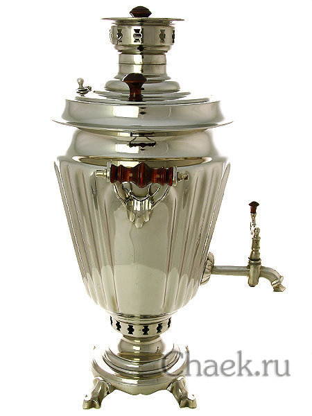 Угольный самовар 5 л конус никелированный граненый