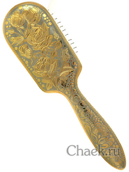 Расческа с гравюрой Златоуст "Цветы" арт.1 в подарочном футляре из дерева Расческа с гравюрой Златоуст "Цветы" арт.1 в подарочном футляре из дерева