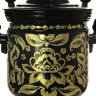 Дровяной самовар 5 литров цилиндр с гравюрой "Цветы" (черный никель) арт. 210542