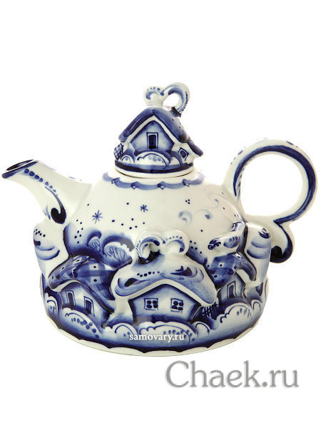 Набор для чая "Деревенька" Гжель