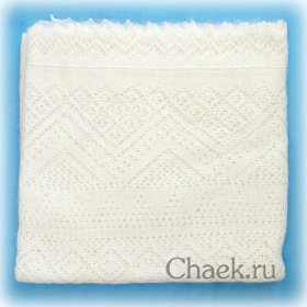 Оренбургский пуховый платок экрю, арт. П2-125-02