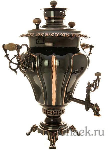 Угольный медненый самовар 8 л груша фабрика В.Баташева арт. 430542