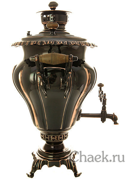 Угольный медненый самовар 8 л груша фабрика В.Баташева арт. 430542