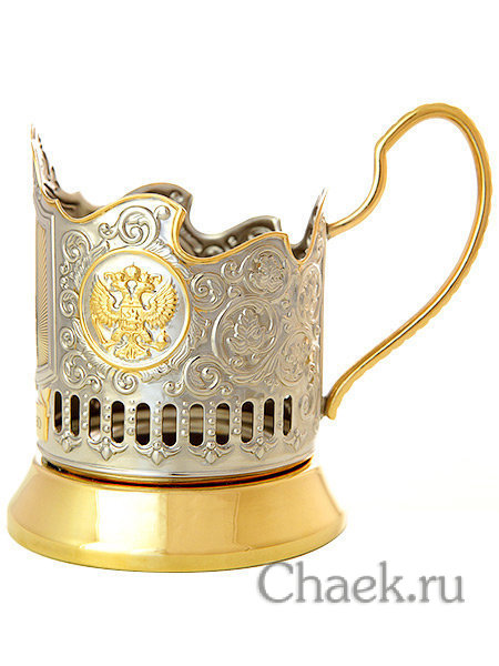 Подстаканник с позолотой "Кролик" Кольчугино Подстаканник с позолотой "Кролик" Кольчугино