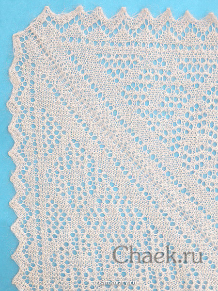 Оренбургский пуховый платок экрю, арт. П2-130-02