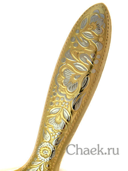 Расческа с гравюрой Златоуст "Цветы" арт.5 в подарочном футляре из дерева