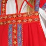 Русский народный сарафан "Дуняша" для девочки хлопковый красный сарафан и блузка 7-12 лет