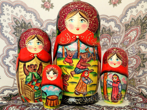 Матрешка "Маша и медведи", серия "Сказки", арт. 7538