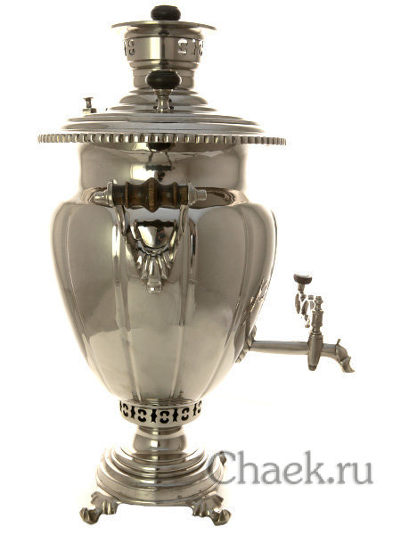 Угольный никелированный самовар 6 литров полуяйцо фабрика наследников Е.А.Баташева, арт. 470604