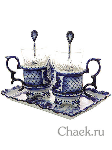 Набор для чая на 2 персоны "Премьер" Гжель