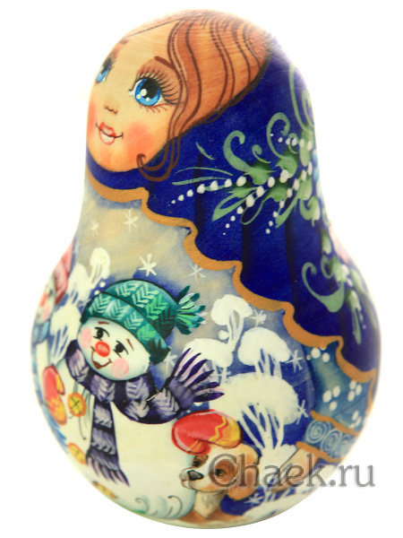 Неваляшка "Снеговики" матрешка