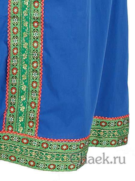 Русский сарафан "Забава" - синий сарафан и блузка XS-L