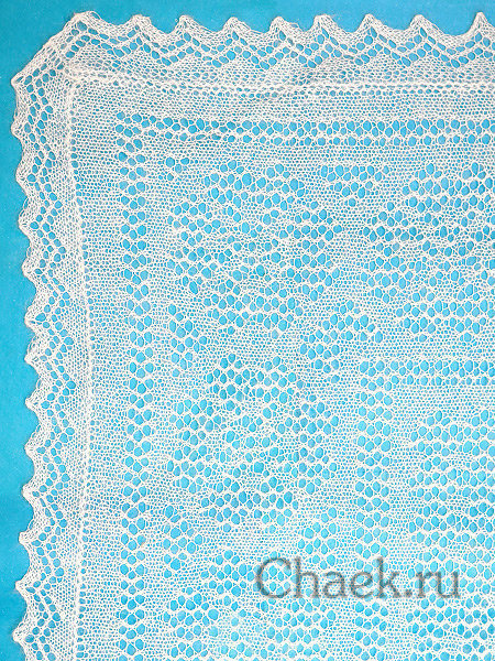 Оренбургский пуховый платок, паутинка белая, арт. 1С314 (А150-01)