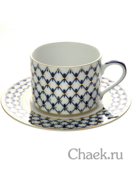 Подарочный набор форма Соло рисунок Кобальтовая сетка Императорский фарфоровый завод Подарочный набор форма Соло рисунок Кобальтовая сетка Императорский фарфоровый завод