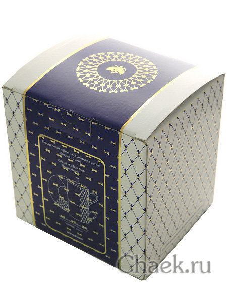 Подарочный набор форма Соло рисунок Кобальтовая сетка Императорский фарфоровый завод Подарочный набор форма Соло рисунок Кобальтовая сетка Императорский фарфоровый завод