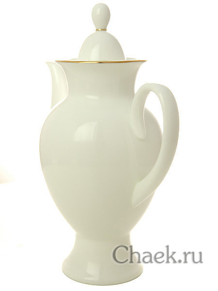 Кофейник форма Классическая-2 рисунок Золотая лента Императорский фарфоровый завод