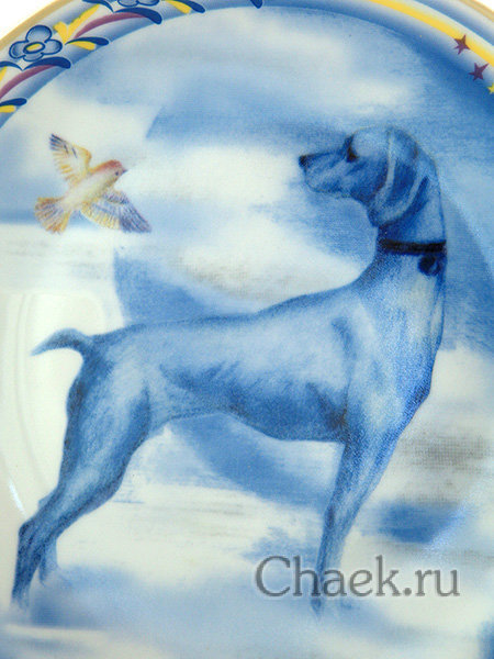 Тарелка декоративная форма Эллипс рисунок Небеса Императорский фарфоровый завод