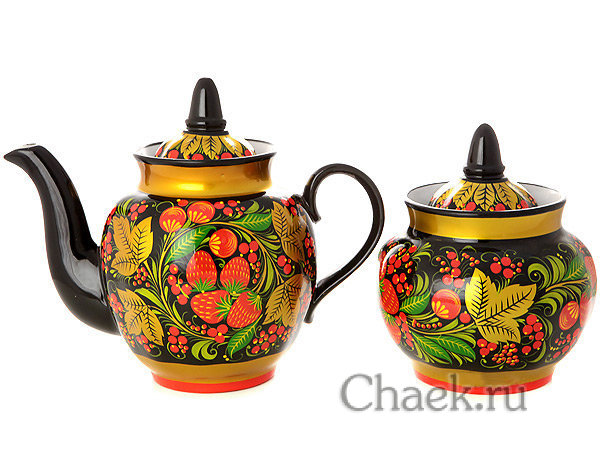 Чайный сервиз "Хохлома классическая" на 6 персон Хохлома