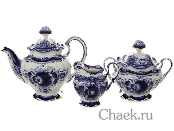 Набор для чая на 6 персон Гжель "Нежное утро"