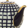 Чайник доливной форма Тюльпан рисунок Кобальтовая клетка Императорский фарфоровый завод