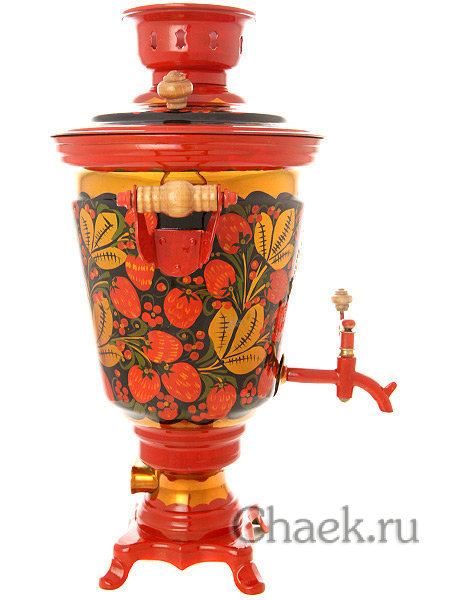 Набор самовар электрический 4 литра с художественной росписью "Хохлома рыжая", арт. 121086 Набор самовар электрический 4 литра с художественной росписью "Хохлома рыжая", арт. 121086