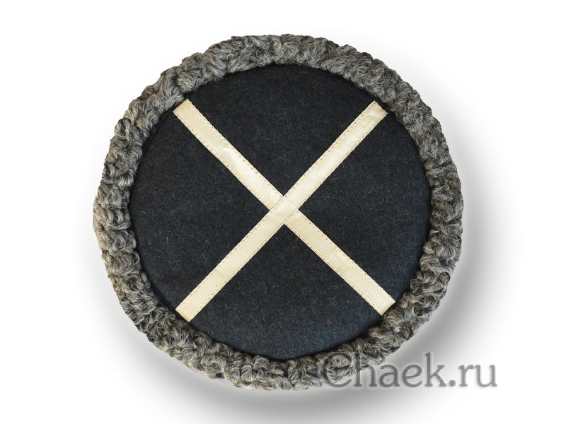 Кубанка станично-бытовая натуральный серый каракуль с серебряным галуном